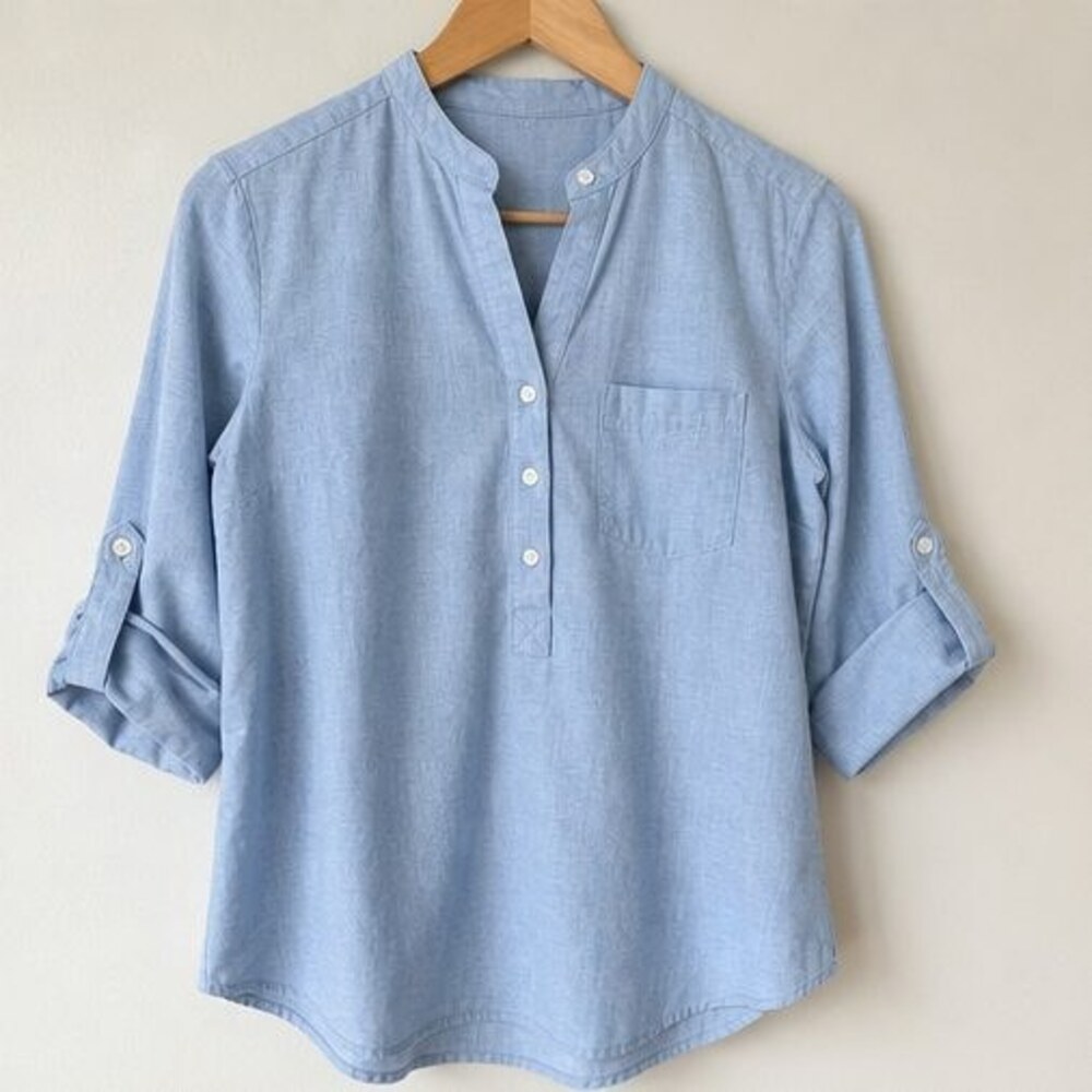 Taupe V Neck Top
